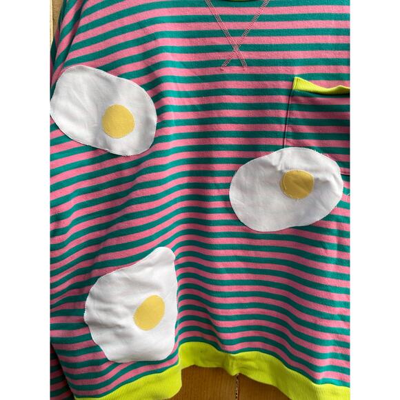 2XL Upcycled Striped Egg Shirt Skater Funky Quirky - Picture 6 of 7